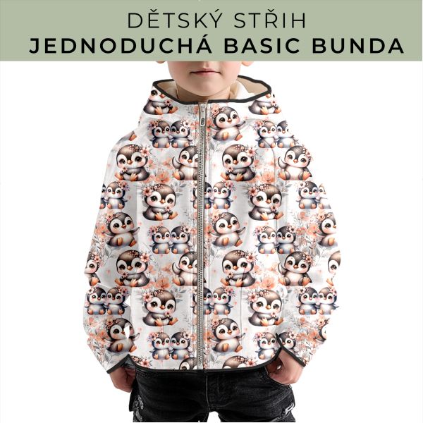 Dětský střih - jednoduchá dětská BASIC  bunda
