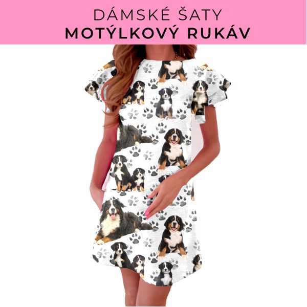 DÁMSKÝ střih - šaty s motýlkovým rukávem