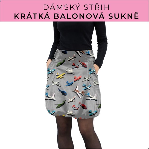 Dámský střih - balonová krátká sukně