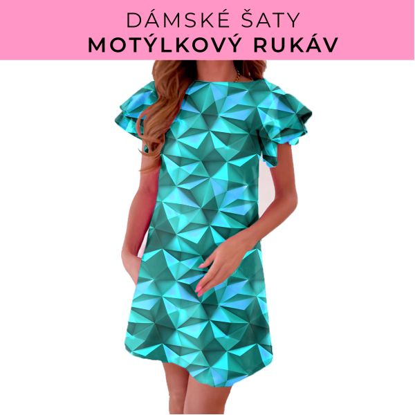DÁMSKÝ střih - šaty s motýlkovým rukávem