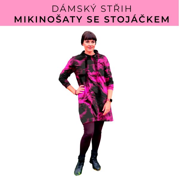 Dámský střih - mikinové šaty se stojáčkem