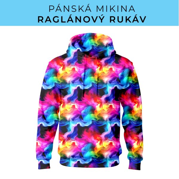 PÁNSKÝ střih - mikina raglan ZÁKLADNÍ s kapucí