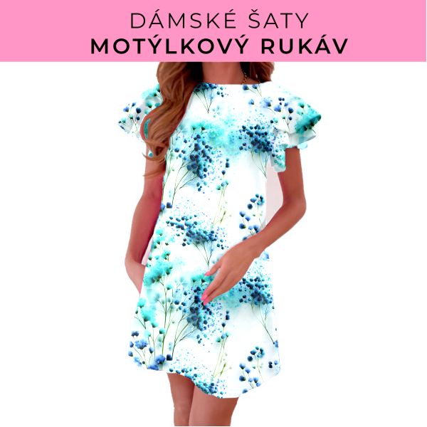 DÁMSKÝ střih - šaty s motýlkovým rukávem