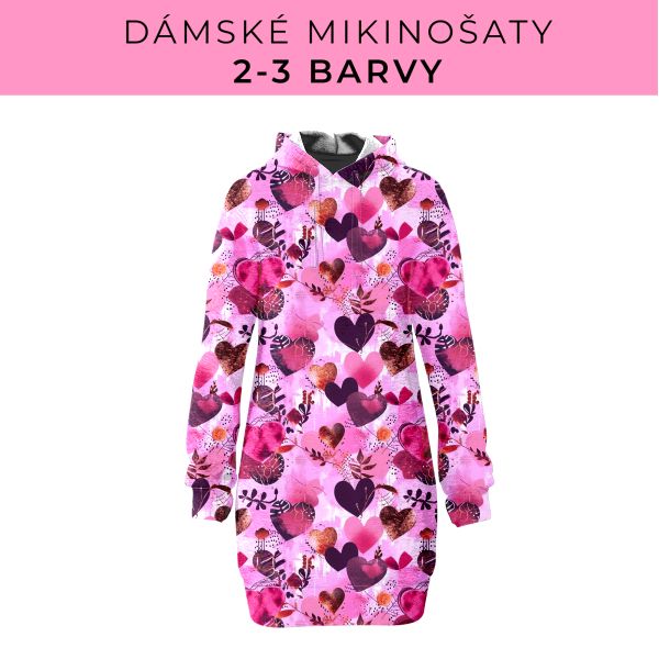 DÁMSKÝ střih - Mikinošaty 2-3 barvy