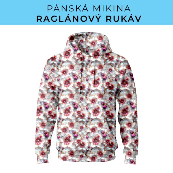 PÁNSKÝ střih - mikina raglan ZÁKLADNÍ s kapucí
