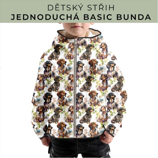 Dětský střih - jednoduchá dětská BASIC  bunda