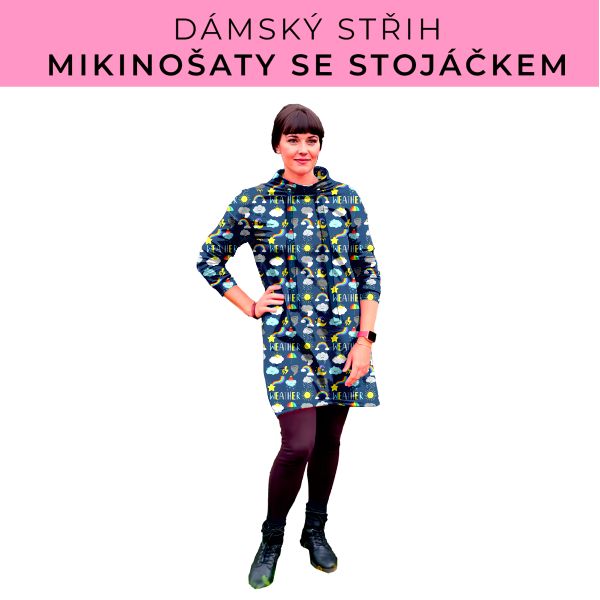 Dámský střih - mikinové šaty se stojáčkem