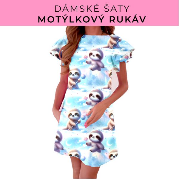 DÁMSKÝ střih - šaty s motýlkovým rukávem