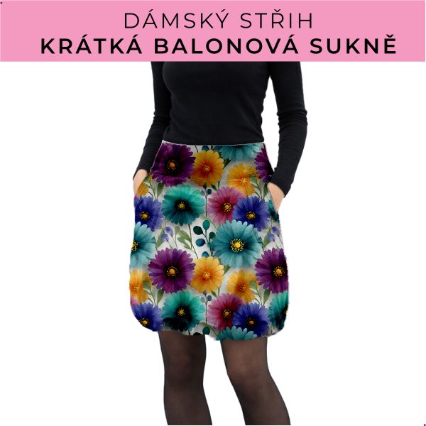 Dámský střih - balonová krátká sukně