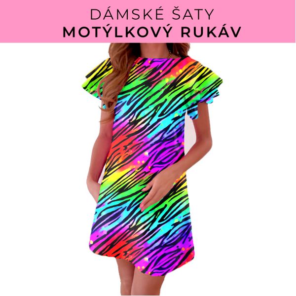 DÁMSKÝ střih - šaty s motýlkovým rukávem