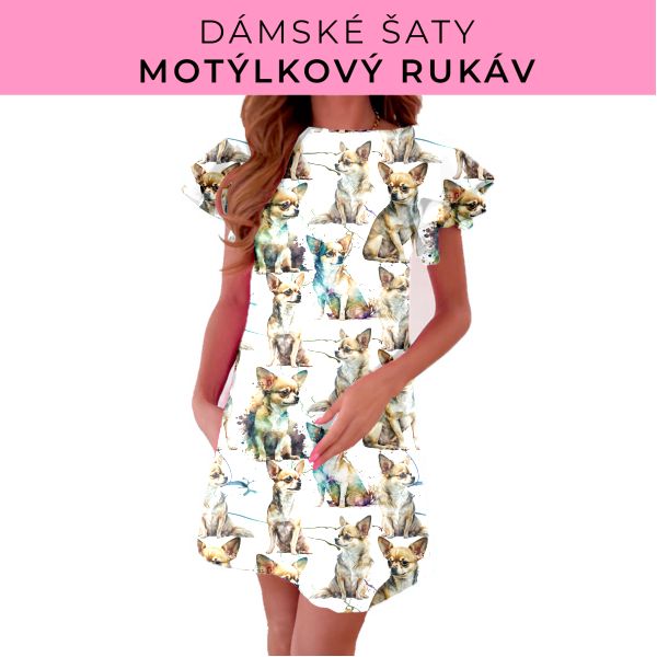 DÁMSKÝ střih - šaty s motýlkovým rukávem