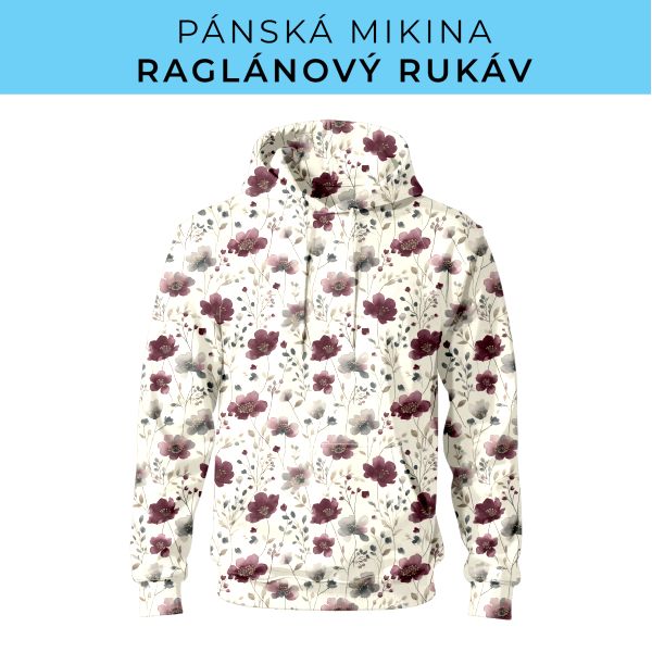 PÁNSKÝ střih - mikina raglan ZÁKLADNÍ s kapucí