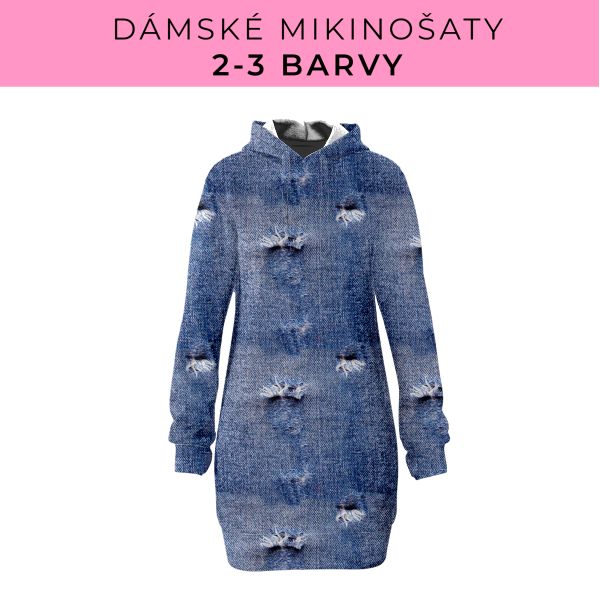 DÁMSKÝ střih - Mikinošaty 2-3 barvy