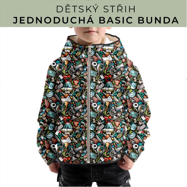 Dětský střih - jednoduchá dětská BASIC  bunda
