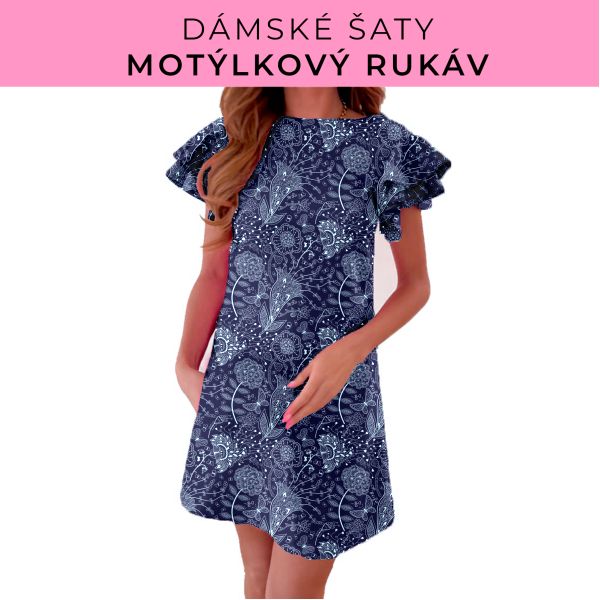 DÁMSKÝ střih - šaty s motýlkovým rukávem