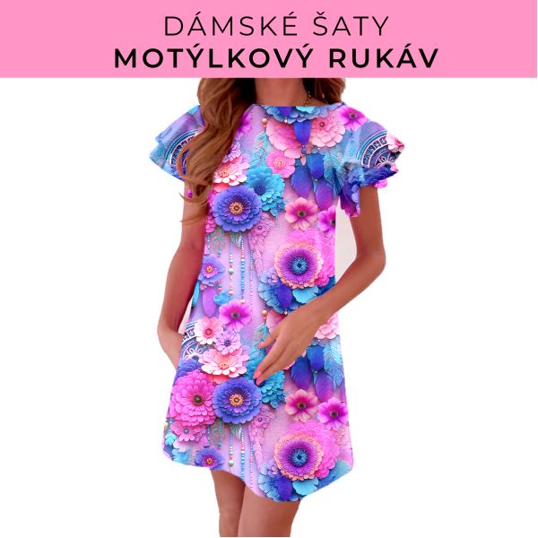 DÁMSKÝ střih - šaty s motýlkovým rukávem