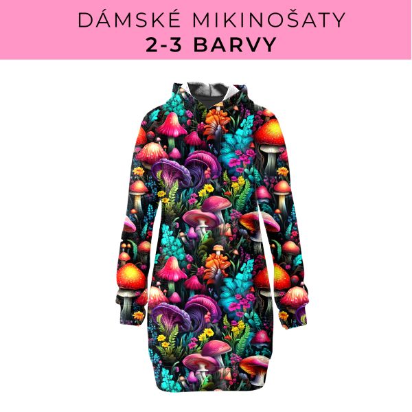 DÁMSKÝ střih - Mikinošaty 2-3 barvy