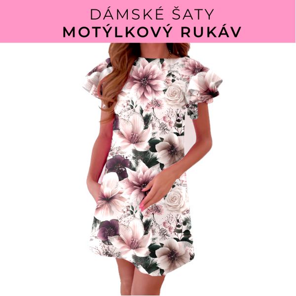 DÁMSKÝ střih - šaty s motýlkovým rukávem