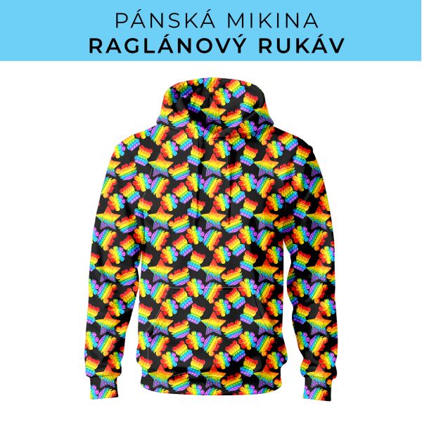 PÁNSKÝ střih - mikina raglan ZÁKLADNÍ s kapucí