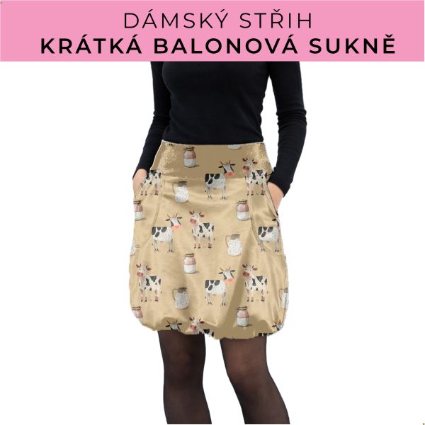 Dámský střih - balonová krátká sukně
