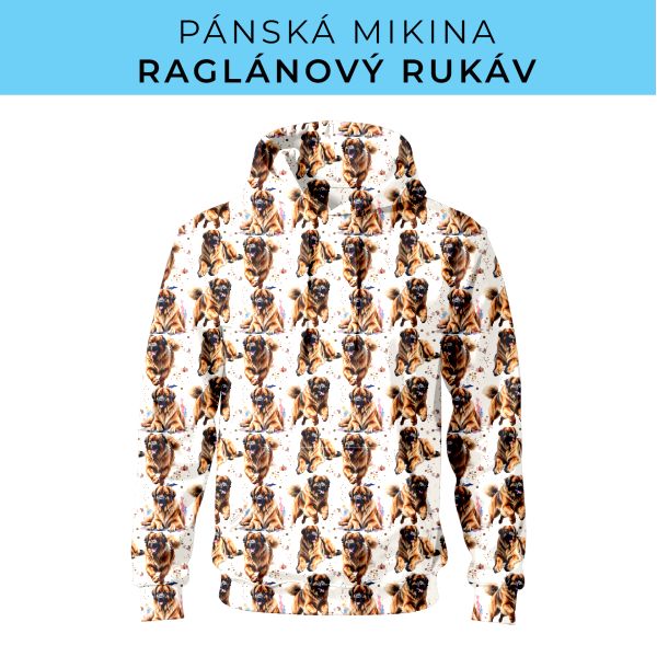 PÁNSKÝ střih - mikina raglan ZÁKLADNÍ s kapucí