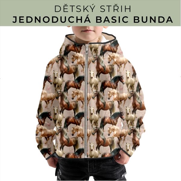 Dětský střih - jednoduchá dětská BASIC  bunda
