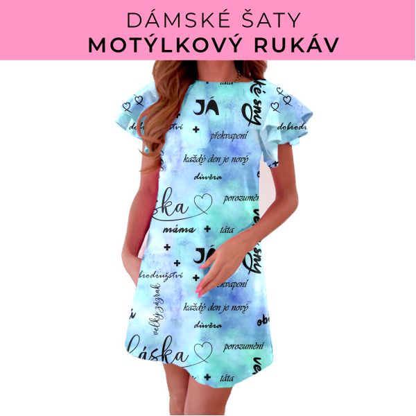 DÁMSKÝ střih - šaty s motýlkovým rukávem