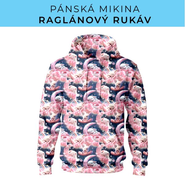 PÁNSKÝ střih - mikina raglan ZÁKLADNÍ s kapucí