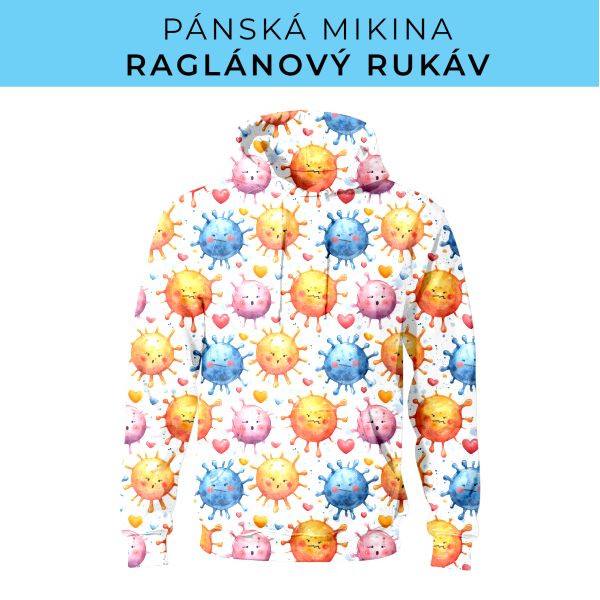 PÁNSKÝ střih - mikina raglan ZÁKLADNÍ s kapucí