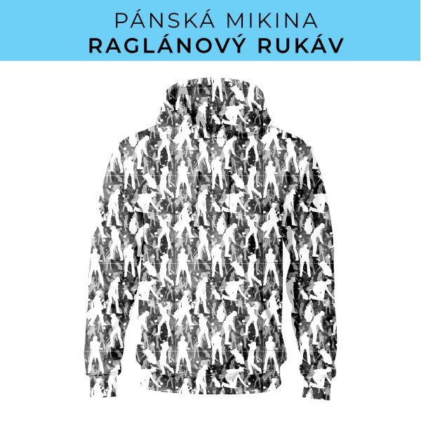 PÁNSKÝ střih - mikina raglan ZÁKLADNÍ s kapucí