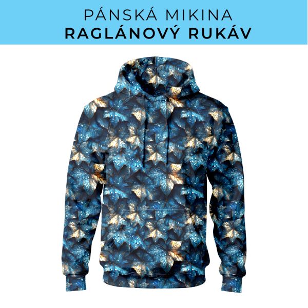 PÁNSKÝ střih - mikina raglan ZÁKLADNÍ s kapucí