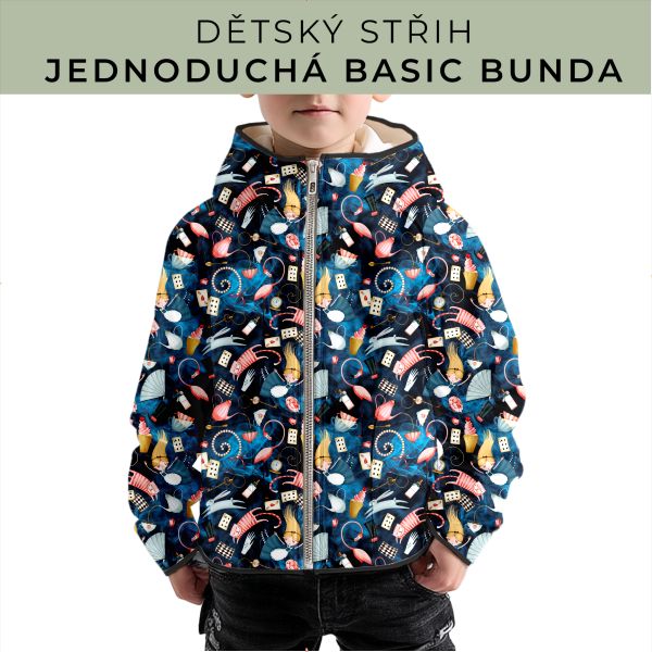 Dětský střih - jednoduchá dětská BASIC  bunda