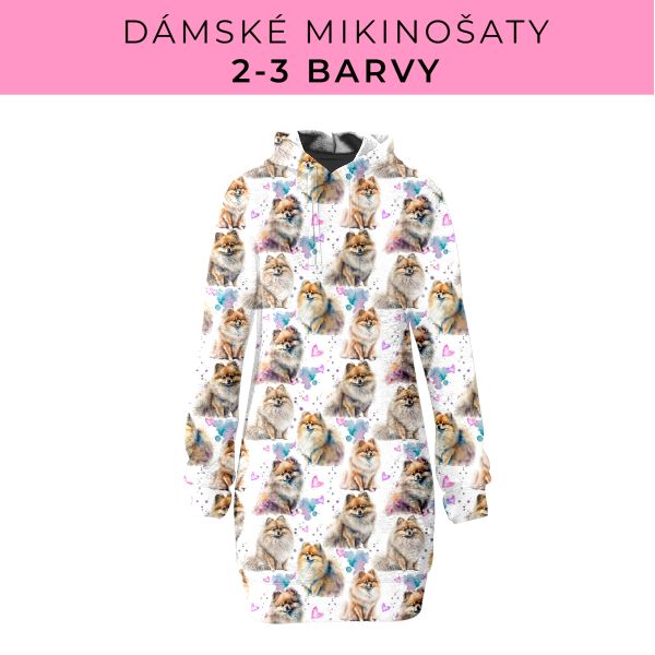 DÁMSKÝ střih - Mikinošaty 2-3 barvy