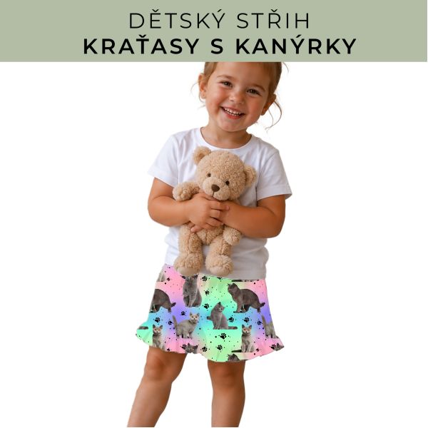 Dětský střih - Kraťásky s kanýrkem