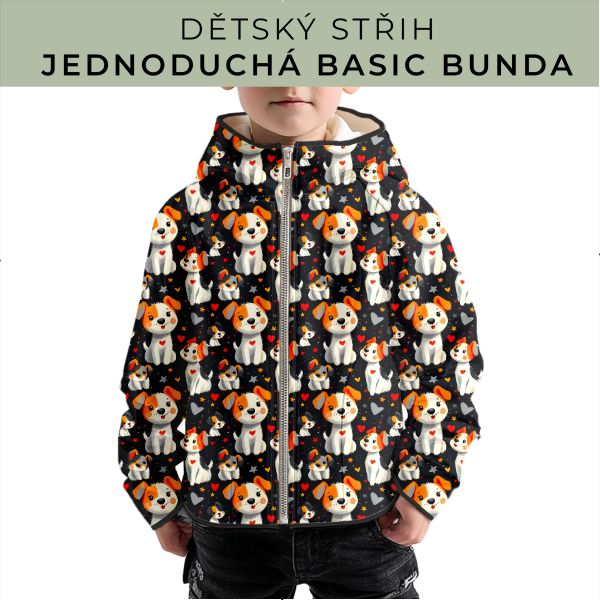 Dětský střih - jednoduchá dětská BASIC  bunda