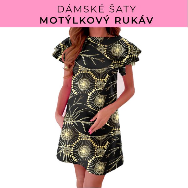DÁMSKÝ střih - šaty s motýlkovým rukávem