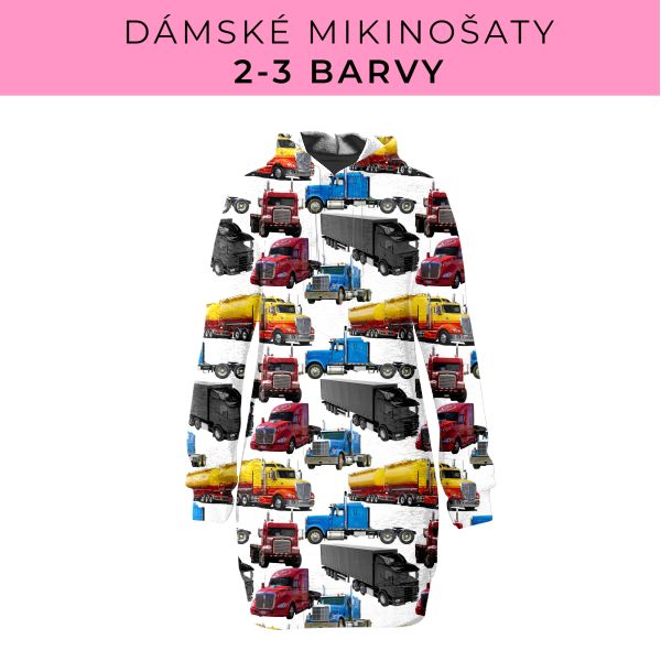 DÁMSKÝ střih - Mikinošaty 2-3 barvy