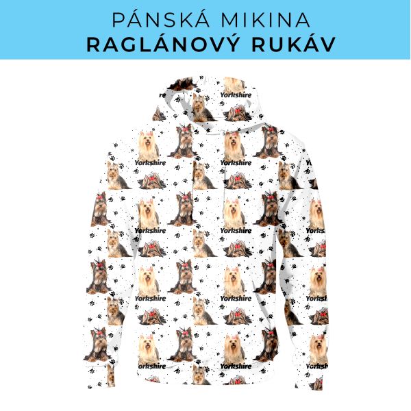 PÁNSKÝ střih - mikina raglan ZÁKLADNÍ s kapucí