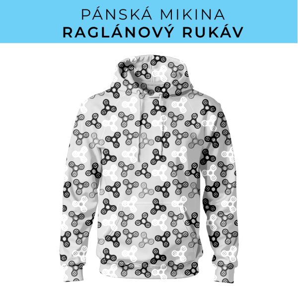 PÁNSKÝ střih - mikina raglan ZÁKLADNÍ s kapucí