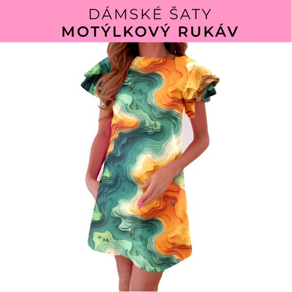 DÁMSKÝ střih - šaty s motýlkovým rukávem
