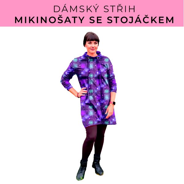 Dámský střih - mikinové šaty se stojáčkem