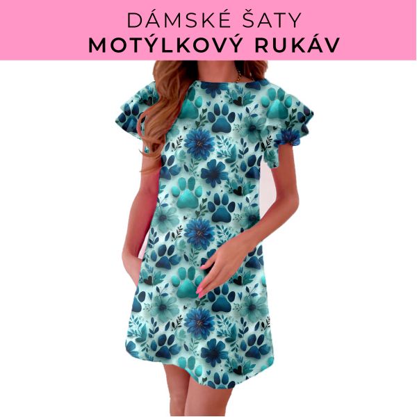 DÁMSKÝ střih - šaty s motýlkovým rukávem