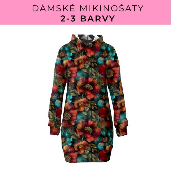 DÁMSKÝ střih - Mikinošaty 2-3 barvy