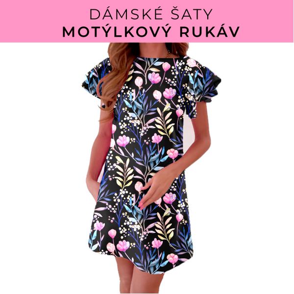 DÁMSKÝ střih - šaty s motýlkovým rukávem