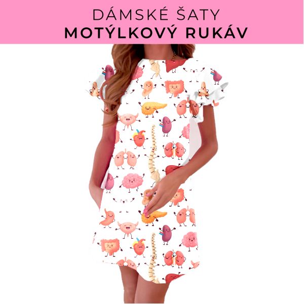 DÁMSKÝ střih - šaty s motýlkovým rukávem