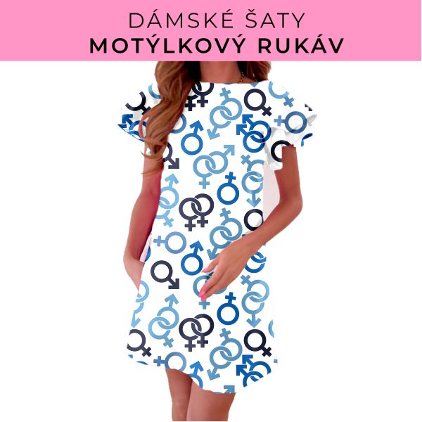 DÁMSKÝ střih - šaty s motýlkovým rukávem