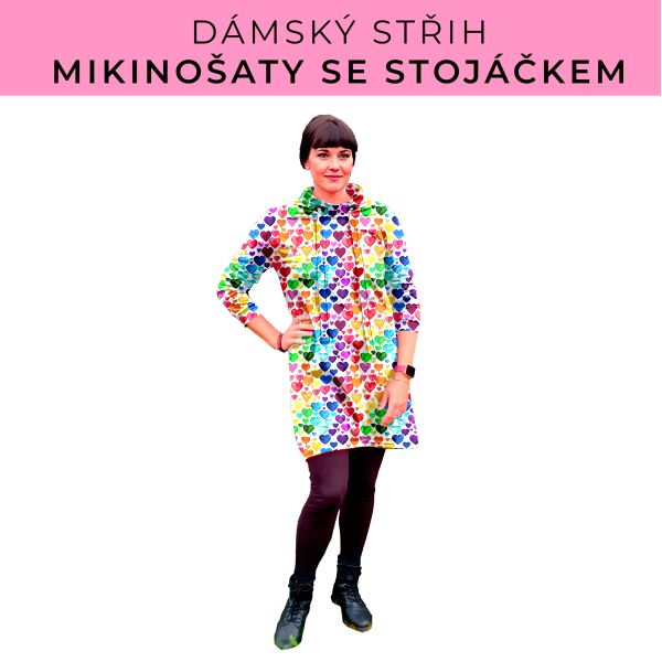 Dámský střih - mikinové šaty se stojáčkem