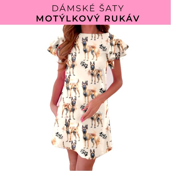 DÁMSKÝ střih - šaty s motýlkovým rukávem