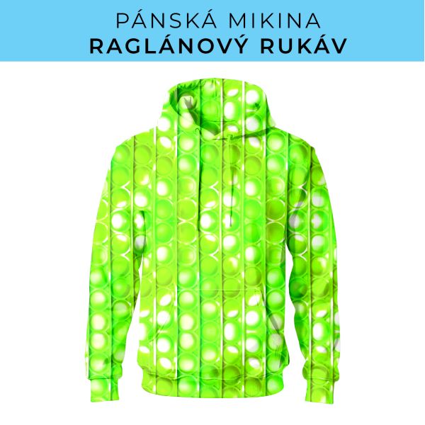PÁNSKÝ střih - mikina raglan ZÁKLADNÍ s kapucí