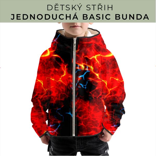 Dětský střih - jednoduchá dětská BASIC  bunda